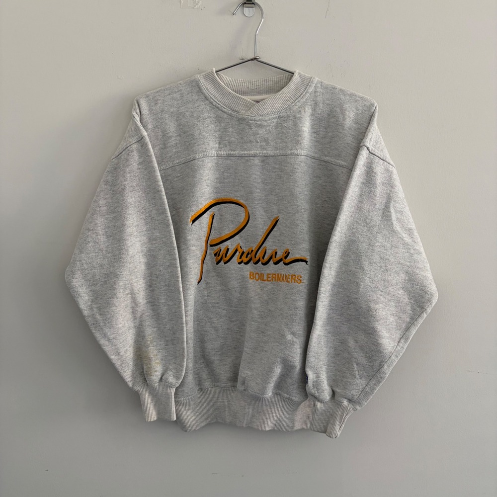 Vintage Crable Sportswear Purdue Boilermakers Sweatshirt Grey Medium